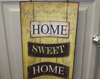 Plaque Sign  Home Sweet Home Curved Metal Wall Hung Wall Decoration SG1260