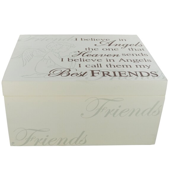 Memory Box I Believe in Angels Keepsakes Cream Wood Guardian Childs Memories