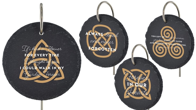 Celtic Ritual Markers Celtic Knot Slate Grave Marker, Irish Emblem Memorial Plaque - Etsy