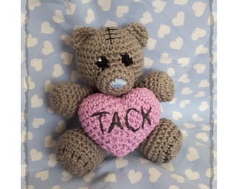 Crochet pattern Little Bear with heart Teddy amigurumi