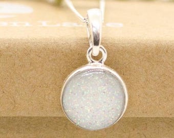 Memorial Ashes Necklace with Medium Round Pendant, Ashes Jewellery, Keepsake, Pet