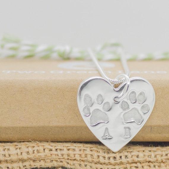 Personalised paw print necklace hotsell