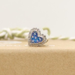Memorial Ashes Heart CZ Charm, Ashes Jewellery, Keepsake, Pet Loss Keepsake