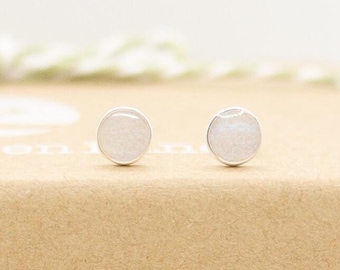 Sterling Silver Memorial Earrings, Pet Ashes Keepsake Jewelry