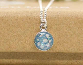 Memorial Ashes Necklace with Small Round Pendant, Ashes Jewellery, Keepsake, Pet