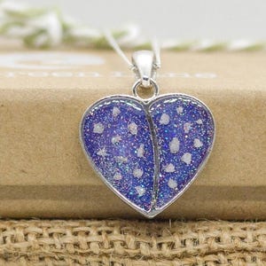 Memorial Ashes Split Heart Necklace, jewellery, Keepsake, Pet Memorial