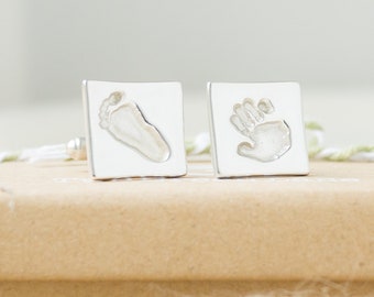 Personalised Silver Hand or Footprint Cufflinks