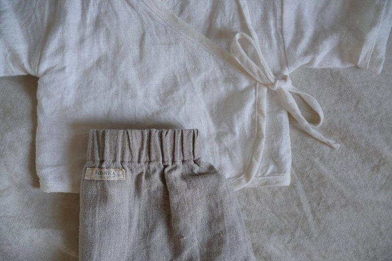 Linen boys pants, natural linen pants, linen girl pants image 4