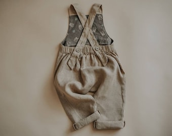 Linen girl overalls , jumpsuit Baby linen, toddler romper, linen baby romper, baby overalls , toddler jumpsuit, linen boys jumpsuit