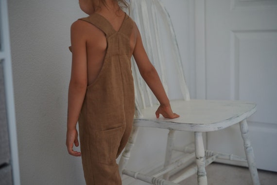 Boys linen cheap overalls
