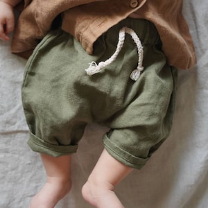 Linen boys pants, natural linen pants, linen girl pants image 1