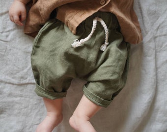 Linen boys pants, natural linen pants, linen girl pants