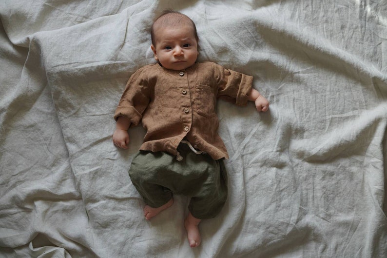 Linen boys pants, natural linen pants, linen girl pants image 3