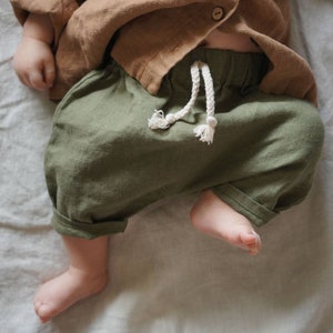 Linen boys pants, natural linen pants, linen girl pants image 2