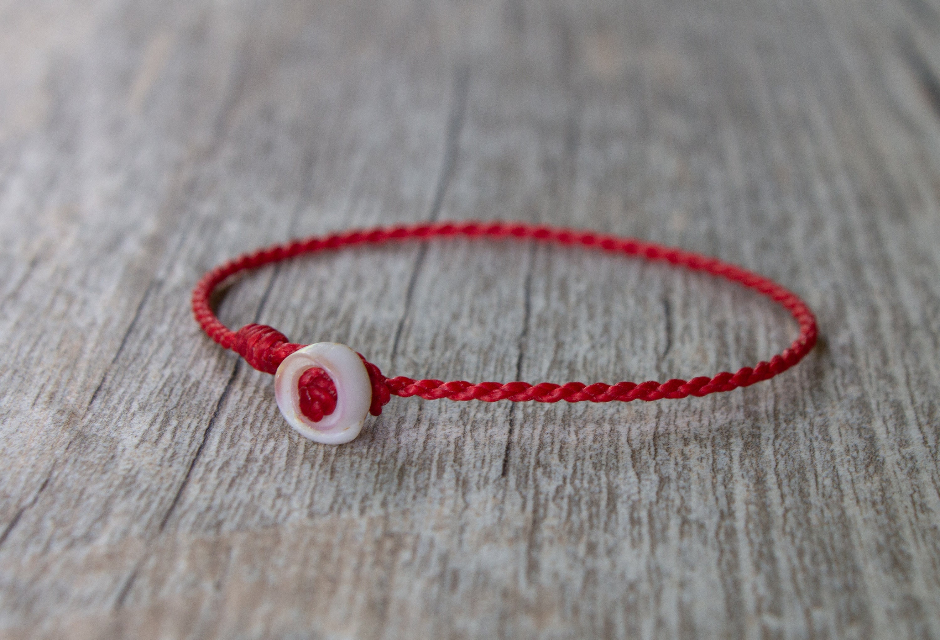 string seashell bracelet red 