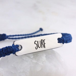 Surf Bracelet, Adjustable Braided Bracelet