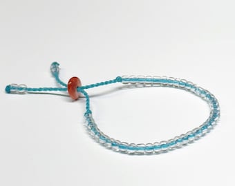 Spiny Oyster Seed Bead Bracelet: Adjustable Bohemian Jewelry