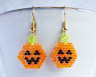 Halloween pumpkin earrings, Cute pumpkin earrings, Spooky earrings, Halloween accessory