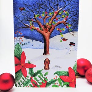 Waldweihnachtskarte, Winter Grußkarte, Tier chirstmas Karte, Blanko Weihnachtskarte, Nicht religiöse Grußkarte, Rustikale Weihnachten