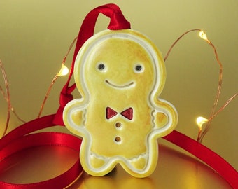 Gingerbread man Christmas tree decoration, Cute gingerbread man tree ornament, Funny Holiday decor