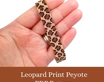 Leopard Print Peyote PDF Pattern, Bead Weaving Pattern, Animal Print Bead Work, Delica Bead Pattern