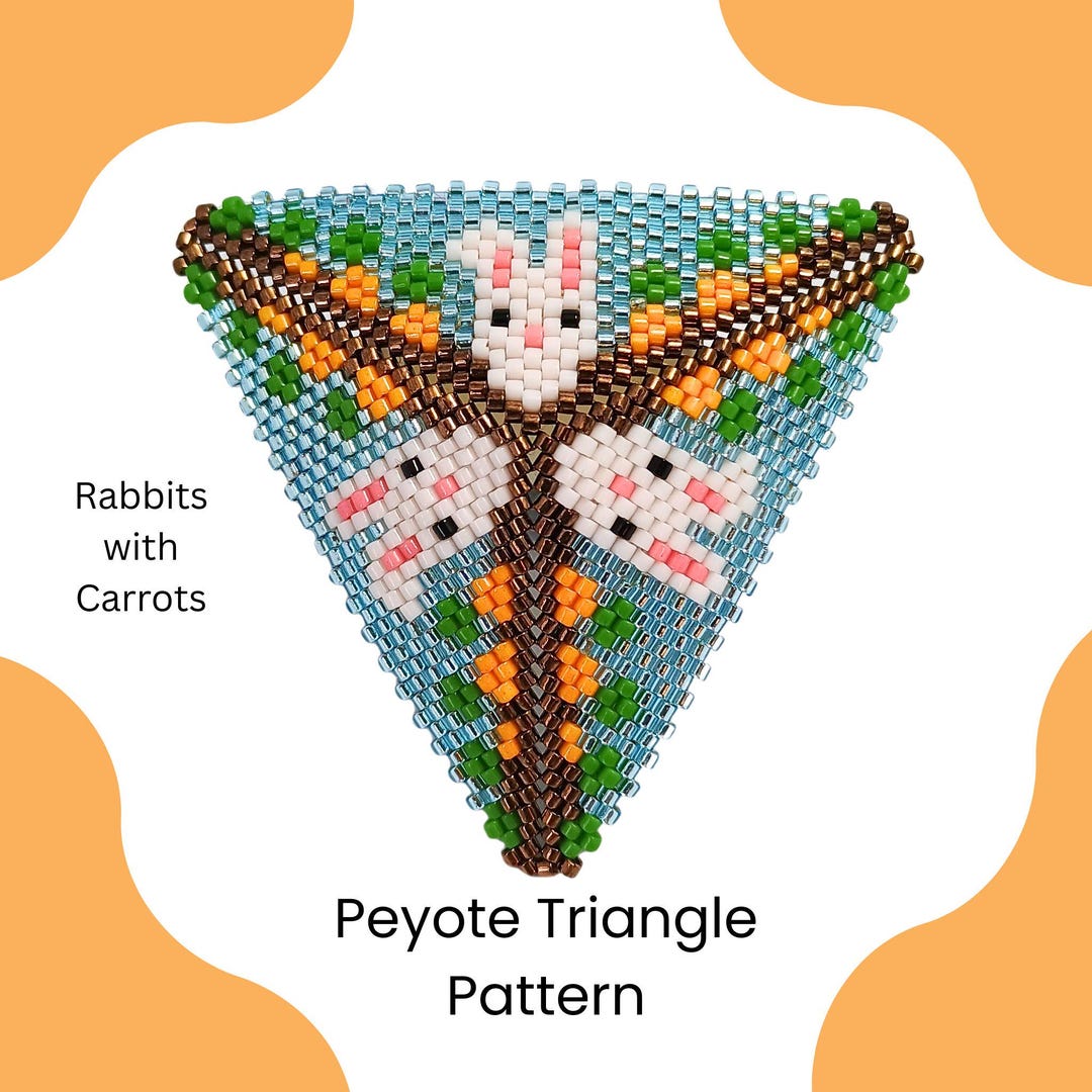 Rabbits Peyote Triangle Pattern, Animal Beadweaving, Cute Easter ...