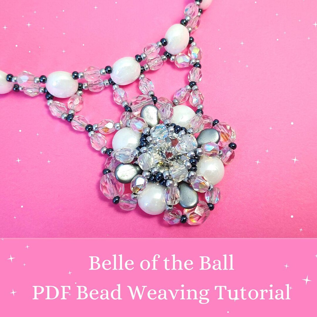 Printable Rivoli Pattern Beaded Rivoli Pendant Necklace Pattern: Candy, Pip Beads (PDF Tutorial ...