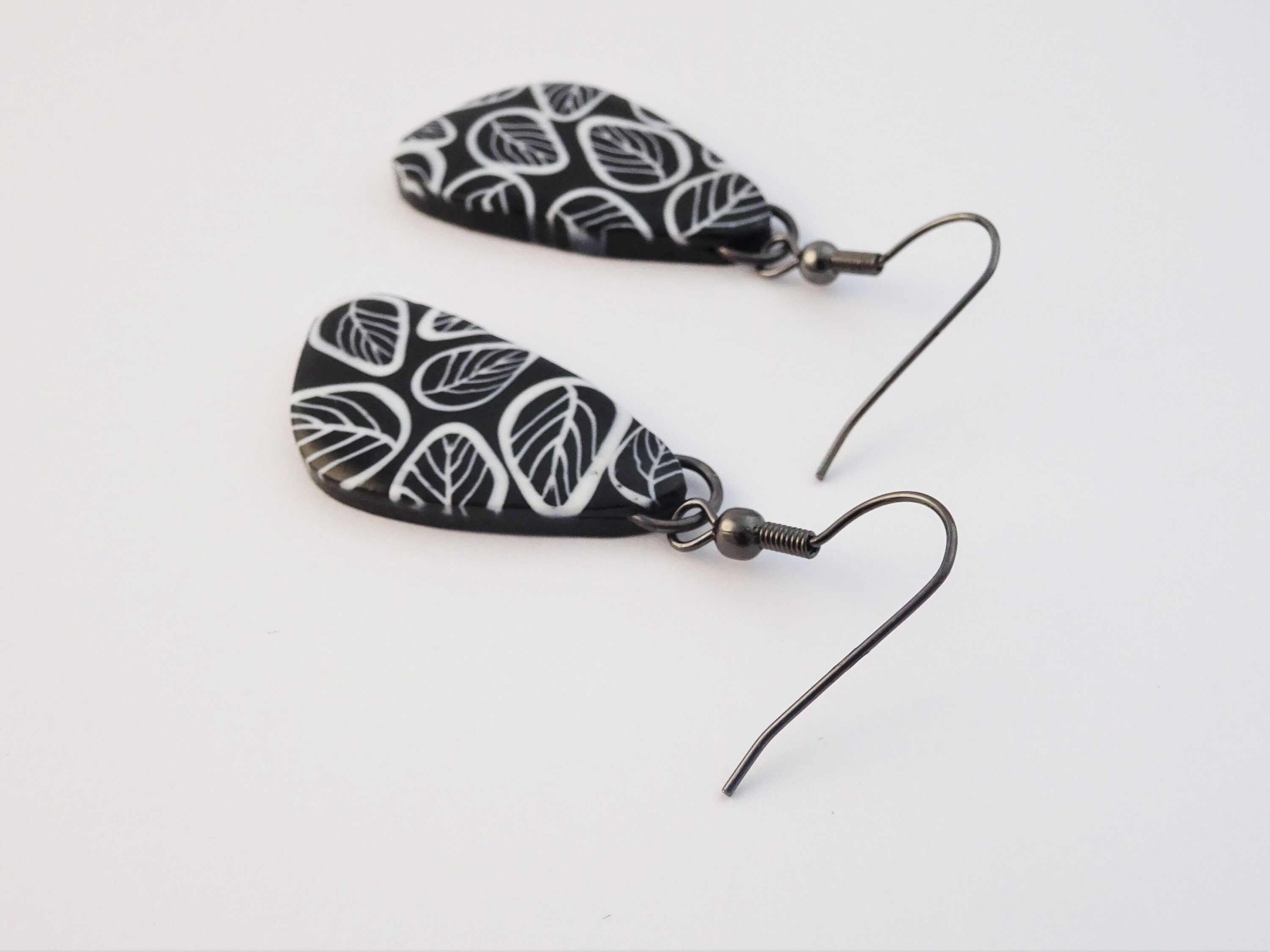 Black and white statement earrings Abstract triangle earring Etsy