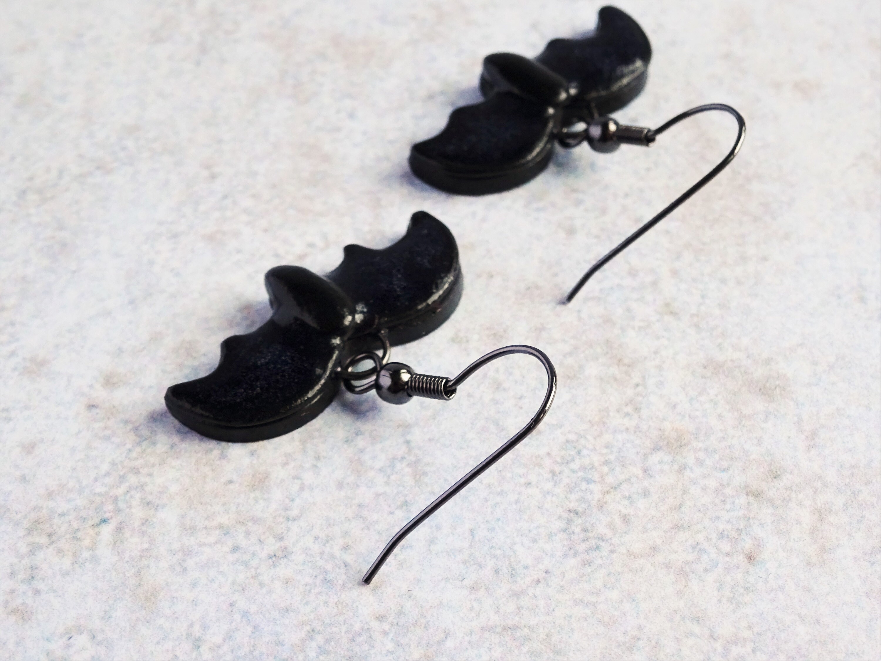 Black bat earrings Halloween earrings Cute bat earrings Etsy
