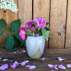 Small ceramic vase white beige // Flower vase garden flowers // Ceramic vase mini vase // Small flower decoration vase by Pots of Soul Design Nature