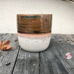 HERZMENSCH Galaxy coffee mug small ceramic mug // coffee mug brown beige effect hand-turned on the potter&#39;s wheel PotsofSoul Design