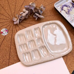 Piccola tavolozza Vario Kuhlen // Tavolozza per artisti dell'acquerello tavolozza per pittura // Tavolozza per artisti tavolozza per colori in ceramica tavolozza per pittura materiale per artisti bianco