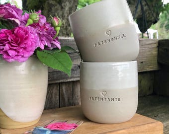 100% Hand-thrown ceramic mug, godmother/godfather, ceramic, godparents, godmother gift, godmother, mom, mummy, dad, heart, ceramic mug, stoneware