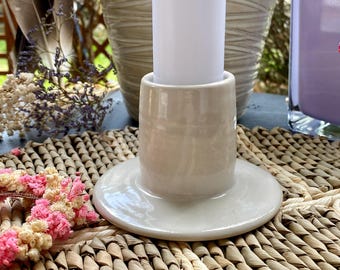 Portacandele per la comunione, portacandele in ceramica per la comunione/battesimo, battesimo, prima comunione, portacandele per bambino in comunione, design PotsofSoul, bianco