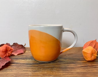 Pumpkin Spice Latte Coffee Cup 300ml Halloween Orange Ceramic Cappucina Cup / Ceramic Mug Ceramic Cup Ceramic Coffee Cup PotsofSoul