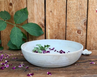 Pasta bowl matt white // ceramic bowl // flat ceramic bowl // deep ceramic plate Ceramic plate in white with spiral by PotsofSoul Design