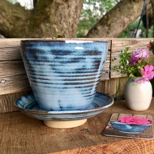 Coffee filter 104 ceramic hand filter cup filter coffee hand brewed / ceramic filter filter coffee cup PotsofSoul design hand-made blue
