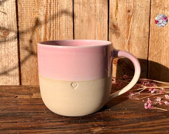 Special Herz Liebe pastell rosa Herztasse 450ml Liebe Geschenkebecher Zuckerwatte / Keramiktasse Kaffeebecher Herz Becher Mama Tasse Keramik