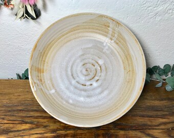 Flat Pasta Bowl // Ceramic Bowl // Ceramic Bowl // Ceramic Bowl // Deep Plate Ceramic Plate Hangedreht in white matt with spiral