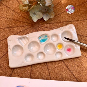 Tavolozza per acquerelli 12 piccole cavità // tavolozza per artisti tavolozza per pittura tavolozza per artisti tavolozza per ceramica tavolozza per colori materiale per pittura bianco