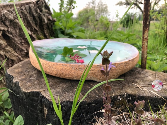 Buy Extra Large Flat XXL Turquoise Green Sea Design Lagoon Water Bowl Bird Bath Ceramic Sandstone Decoration Natural Mirror Bird Bath Bird Bath Sand Online in India Etsy