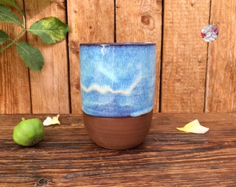 Ceramic mug sea stone red sea foam effects // Ceramic coffee mug mug ceramic cup handmade sea blue 400 ml Pots of Soul Design