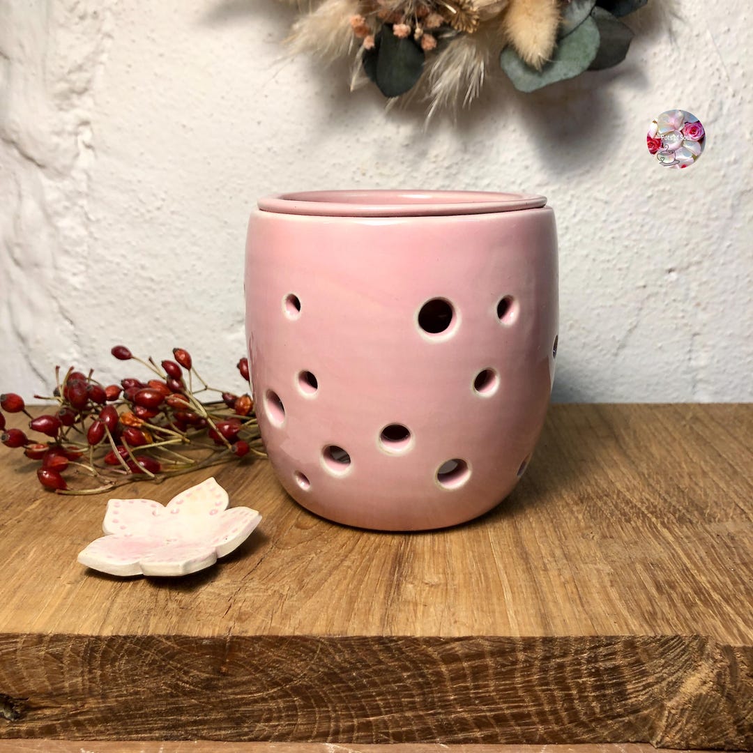 Ceramic Aroma Warmer Light Points Aroma Oil Lamp Warmer Flower Light ...