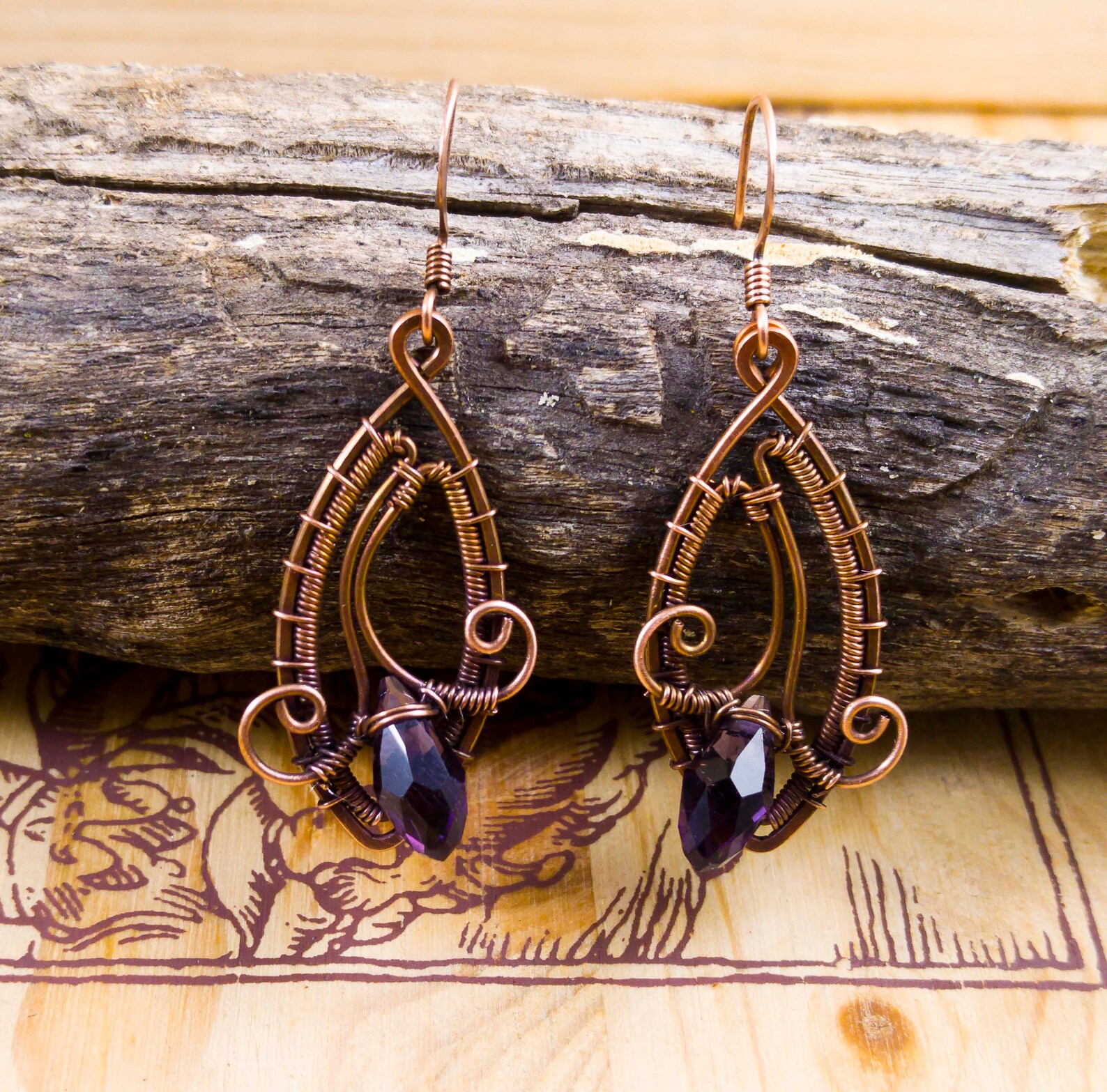 Trendy Earrings Statement Oxidized Copper Earrings Floral Etsy
