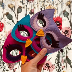 Kids felt Owl mask, kids dressing up mask, imaginative play, kids fancy dress, kids festival outfit, world book day