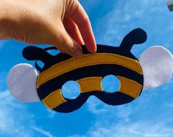 Kid’s bumble bee felt mask, Bumble bee outfit, bee costume, kids bee dressing up, fun kids mask, world book day