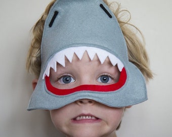 Kids felt Shark mask, kids shark dressing up, kids fun gift, shark fancy dress outfit, Photo Booth prop, world book day