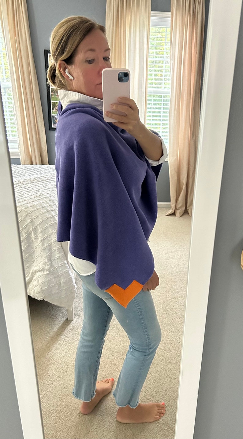 Purple Orange Poncho Gameday Outfit Fleece Wrap gift wraplife image 3