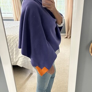 Purple Orange Poncho Gameday Outfit Fleece Wrap gift wraplife image 4