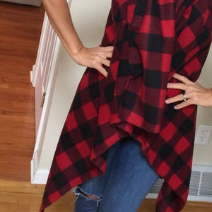 Buffalo Plaid Blanket Scarf College Football Outfit Buffalo Check Vest Best Ever Blanket Wrap Plaid Red Black Christa Gift for her image 4